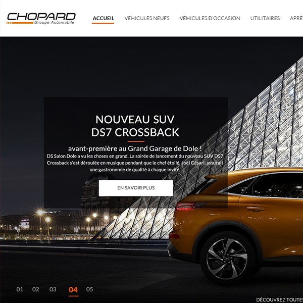 Webdesign pour le Groupe Automobile Chopard
