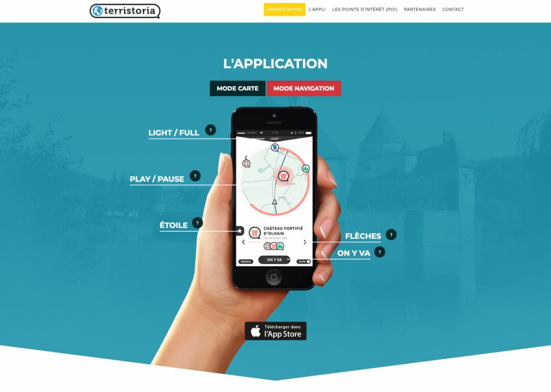 Webdesign application voyage